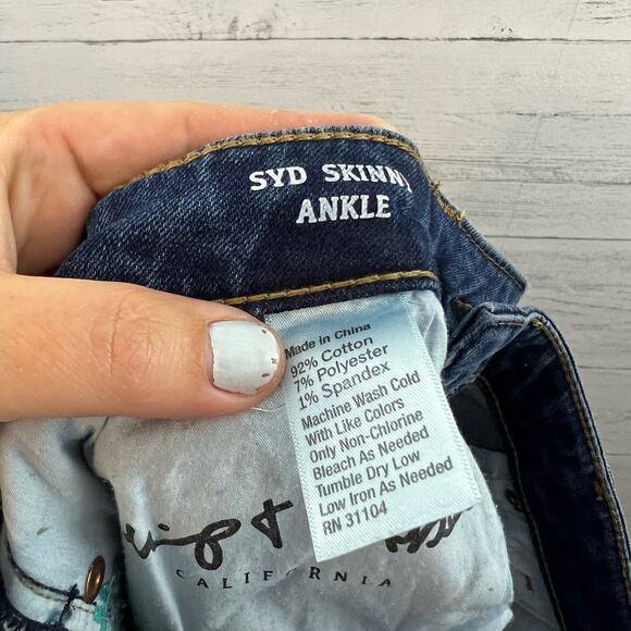 Chip & Pepper Syd Skinny Ankle Embroidered Jeans Size 30 - Picture 9 of 9